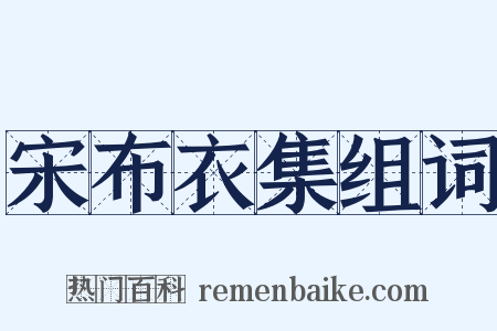 宋布衣集组词是什么意思的图片